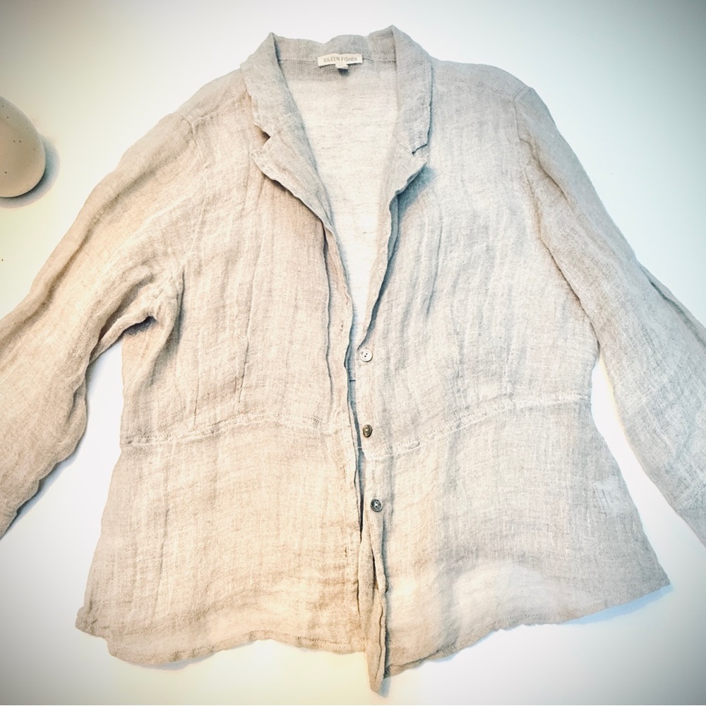 Eileen Fisher Cream Linen Top